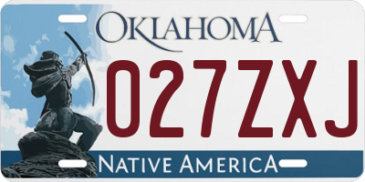 OK license plate 027ZXJ
