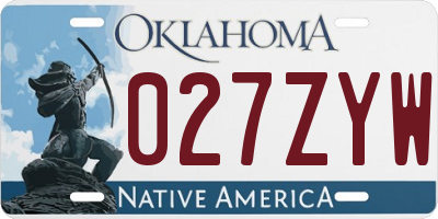 OK license plate 027ZYW