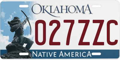 OK license plate 027ZZC