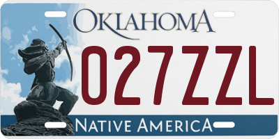 OK license plate 027ZZL