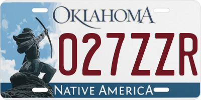 OK license plate 027ZZR