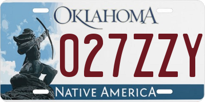 OK license plate 027ZZY