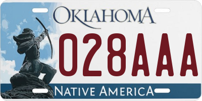 OK license plate 028AAA