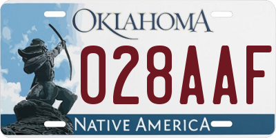 OK license plate 028AAF