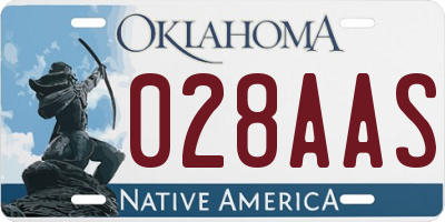 OK license plate 028AAS