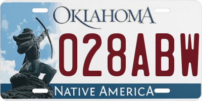 OK license plate 028ABW
