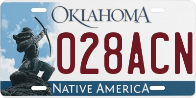OK license plate 028ACN