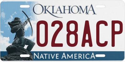 OK license plate 028ACP