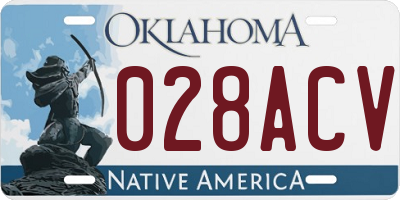 OK license plate 028ACV