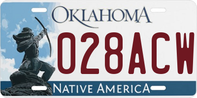 OK license plate 028ACW