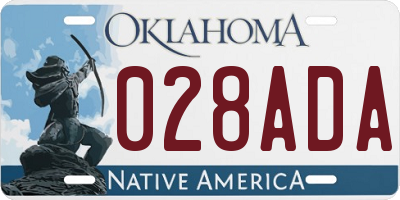 OK license plate 028ADA