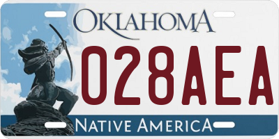 OK license plate 028AEA