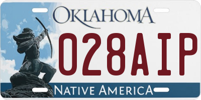 OK license plate 028AIP