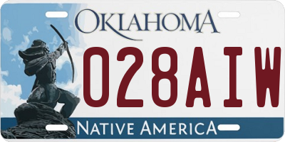 OK license plate 028AIW