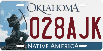 OK license plate 028AJK