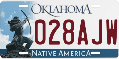 OK license plate 028AJW