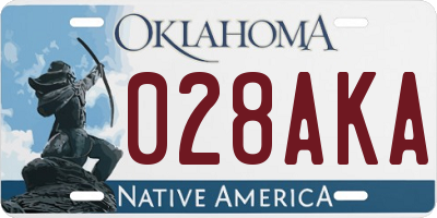 OK license plate 028AKA