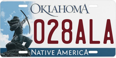 OK license plate 028ALA