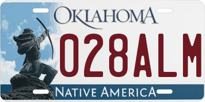 OK license plate 028ALM