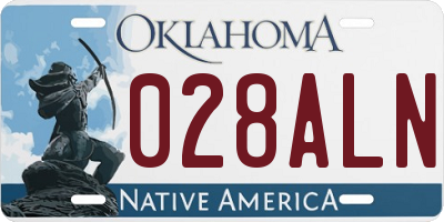 OK license plate 028ALN