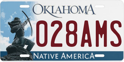 OK license plate 028AMS