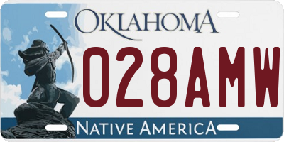 OK license plate 028AMW