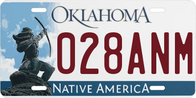 OK license plate 028ANM