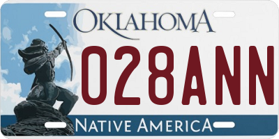 OK license plate 028ANN