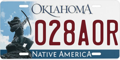 OK license plate 028AOR