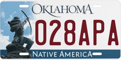 OK license plate 028APA