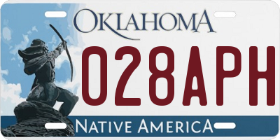 OK license plate 028APH