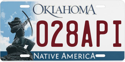 OK license plate 028API