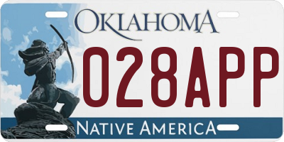 OK license plate 028APP