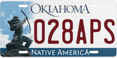 OK license plate 028APS