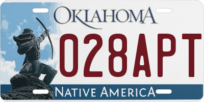 OK license plate 028APT