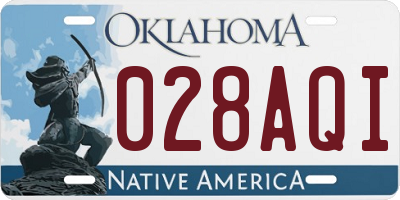 OK license plate 028AQI