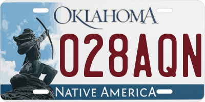 OK license plate 028AQN