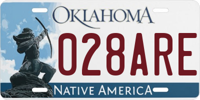 OK license plate 028ARE