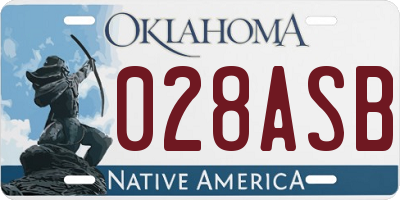 OK license plate 028ASB