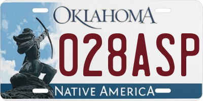OK license plate 028ASP