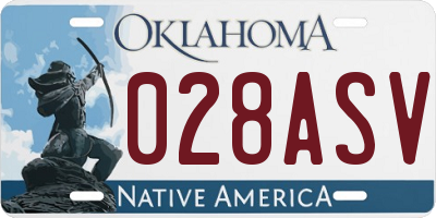 OK license plate 028ASV
