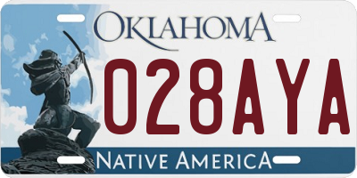 OK license plate 028AYA