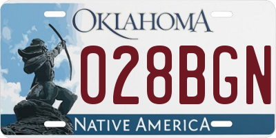 OK license plate 028BGN