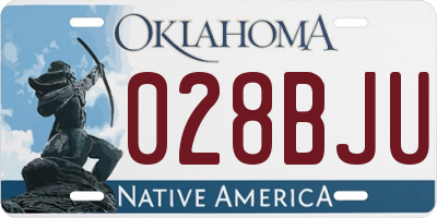 OK license plate 028BJU