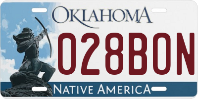 OK license plate 028BON