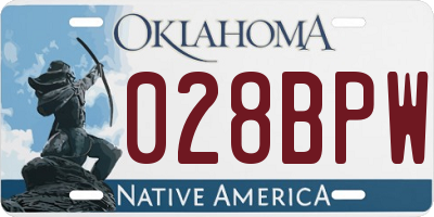 OK license plate 028BPW