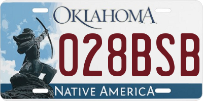 OK license plate 028BSB
