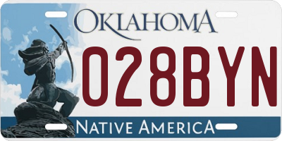OK license plate 028BYN