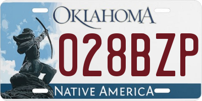OK license plate 028BZP