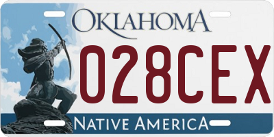 OK license plate 028CEX